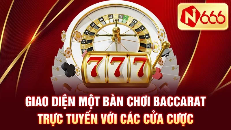 Giao diện một bàn chơi Baccarat trực tuyến với các cửa cược